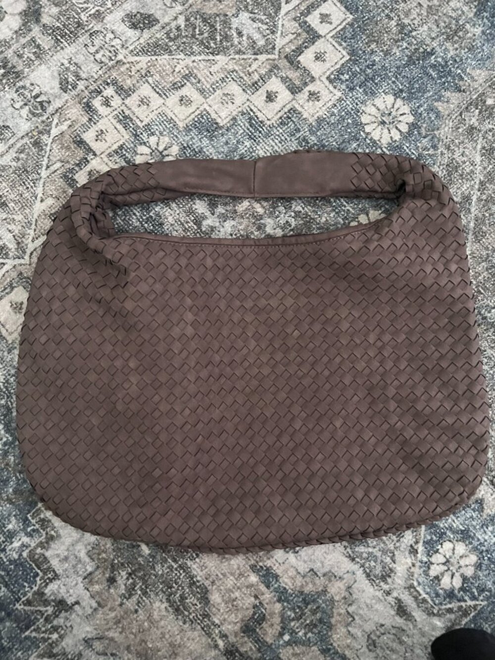 DSW brown woven shoulder bag